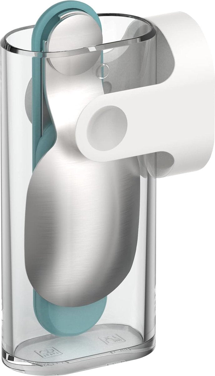 opvouwbare lepel Ellipse Nordic denim – herbruikbaar – bestek voor onderweg – ideaal voor mueslibeker to-go-vaatwasmachinebestendig, roestvrij staal