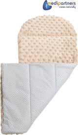 5-delige set babynestjes, 100 x 60 x 15 cm, uitneembaar inzetstuk, knuffelnest, kruipdeken voor baby's, pasgeborenen, 100% katoen (mint dierentuin met beige minky)