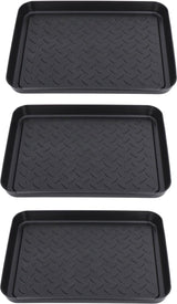 3 stuks schoenenafdruiprek, 35 x 27,5 x 3 cm, rubberen laarzenrek voor de entree, schoenafdruipbak, groot, voor schoenen, huisdieren, binnen en buiten