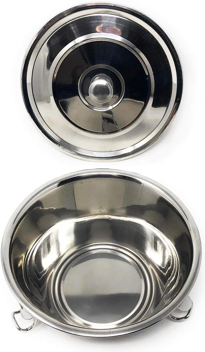Waterbadvorm - puddingvorm met deksel - vormpjes voor pudding - RVS - Ø 16 cm