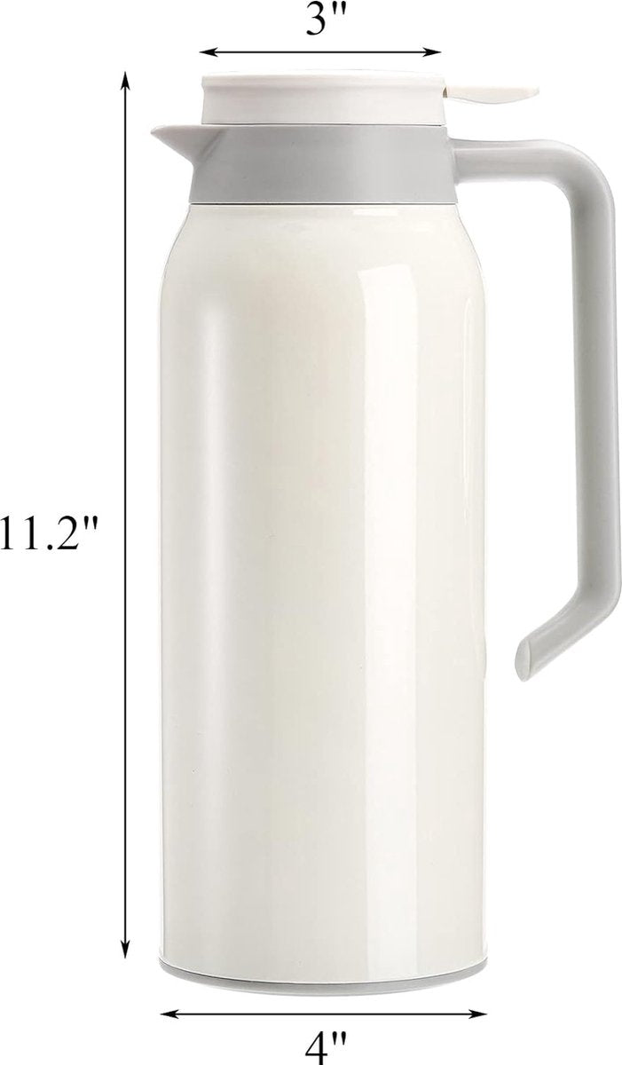 1500 ml roestvrijstalen thermische karaf, dubbelwandige vacuüm koffiekaraf, warmtehoudende geïsoleerde waterkan voor thuis, kantoor, buiten en restaurant