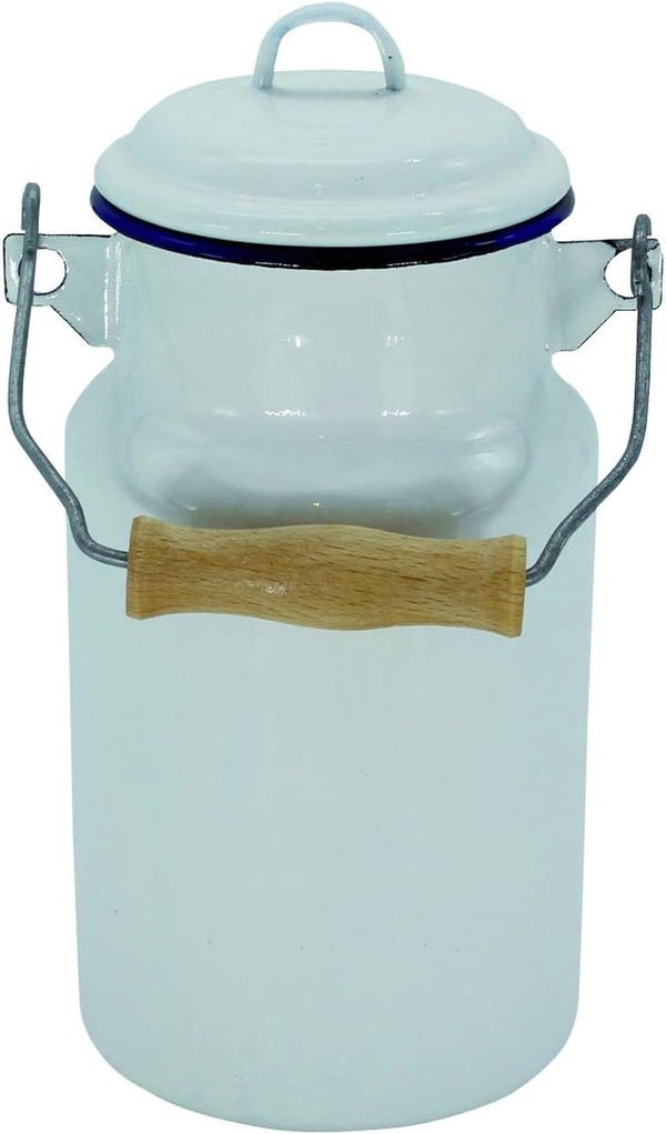 Melkkannetje 'SYLT' van emaille met deksel