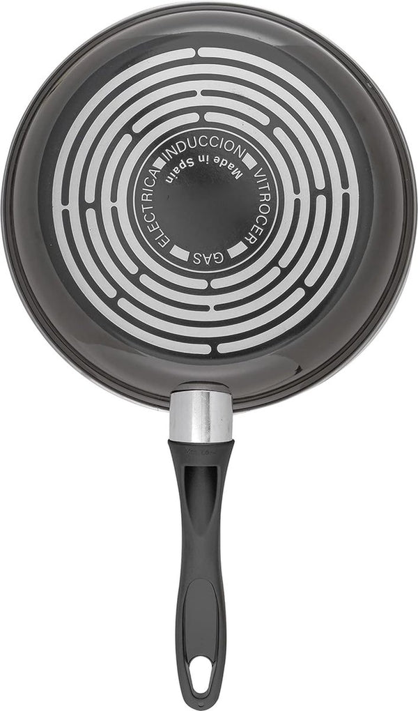 Antiaanbakpan, koekenpan geschikt voor ochenfelder, inductie, gas en E ale Klektro, pan van aluminium, diameter 26 cm, zwart