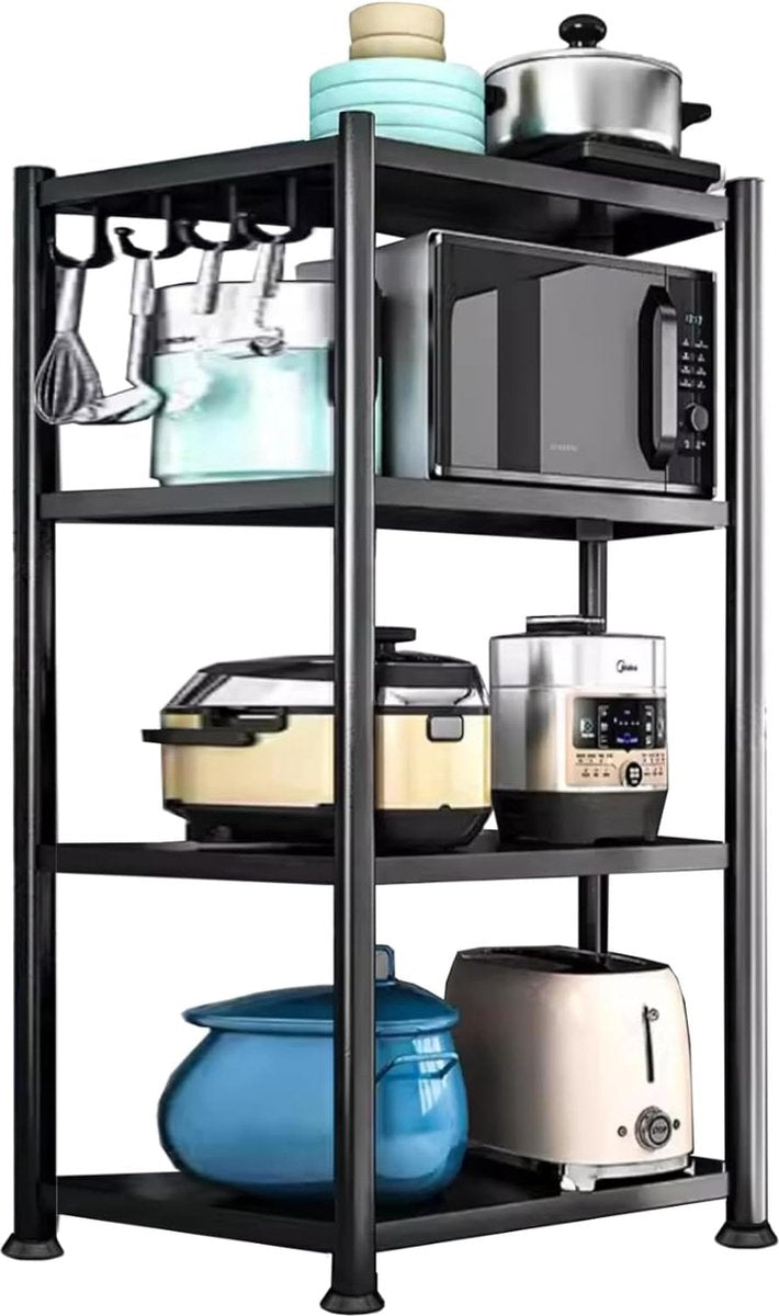 Staande plank voor opslag. Modulaire multifunctionele plank. Plank met wielen. Staande plank. Meubels voor keuken, badkamer, slaapkamer, woonkamer met 4 planken. (120x40x40cm)