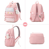 JANSBEN Schooltas voor jongens en meisjes – rugzak voor tieners – schoolrugzak/satchel/dagpack voor school en sport – in hoogte verstelbaar – veel vakken – laptopvak – roze schooltas voor meisjes – nylon (21L)