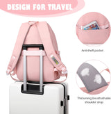 JANSBEN Schooltas voor jongens en meisjes – rugzak voor tieners – schoolrugzak/satchel/dagpack voor school en sport – in hoogte verstelbaar – veel vakken – laptopvak – roze schooltas voor meisjes – nylon (21L)