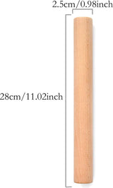 5 stuks houten deegroller, beukenhout, voor pizza, pasta, brood (bruin)