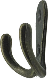 Kledinghaken, 15 stuks, dubbele wandhaken, haken, metaal, kleerhanger met schroeven, voor badkamer, keuken, retro