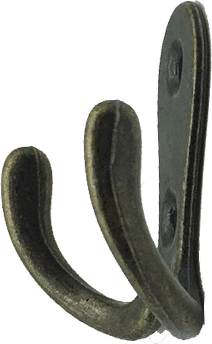 Kledinghaken, 15 stuks, dubbele wandhaken, haken, metaal, kleerhanger met schroeven, voor badkamer, keuken, retro