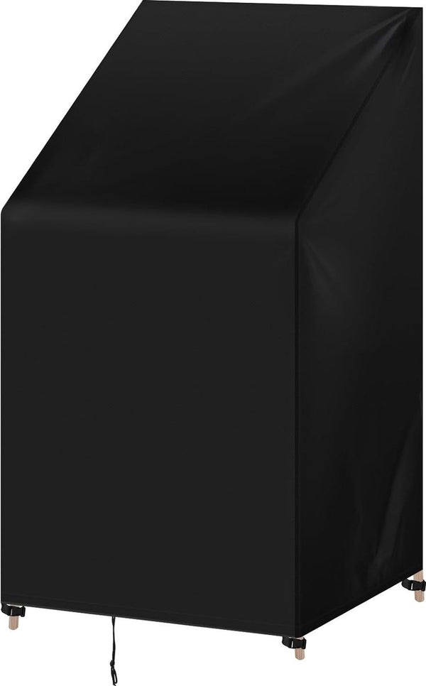 Afdekking voor tuinmeubelen, tuinstoelen, 65 x 65 x 120/80 cm, afdekhoes van 420D Oxford-weefsel, waterdicht, uv-bestendig, beschermhoes, zeil voor meubelsets, tuintafel, zitgroep, zwart