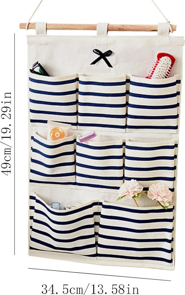 2 stuks hangende organizers voor deur, hangende opbergtas, entree garderobe, gebruiksvoorwerpentas hangend, kan in slaapkamer, woonkamer, kantoor, keuken, badkamer worden gebruikt (blauw)