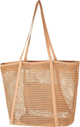 Strandtas voor dames, extra grote strandtassen, zwembadtas, strandschoudertas, voor strand, winkelen, vakantie en reizen, Ritssluiting aan de bovenkant, tote