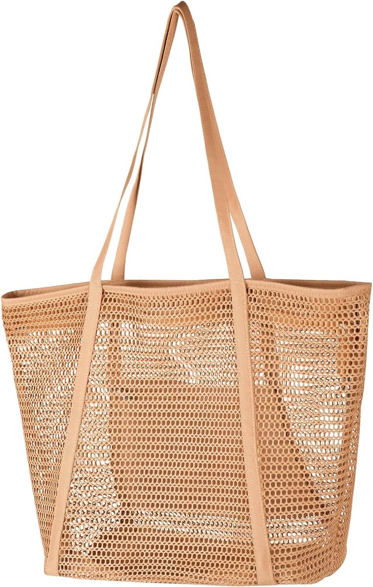 Strandtas voor dames, extra grote strandtassen, zwembadtas, strandschoudertas, voor strand, winkelen, vakantie en reizen, Ritssluiting aan de bovenkant, tote