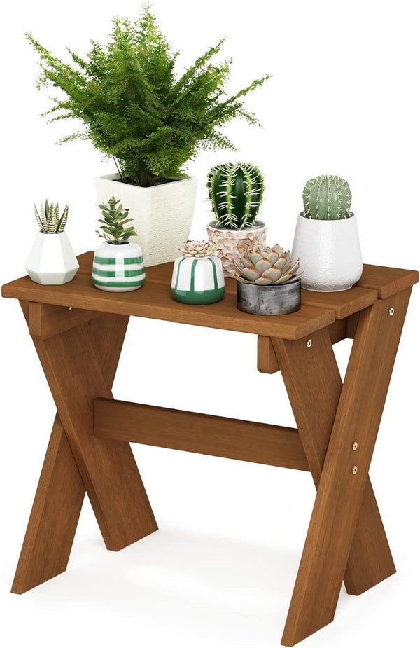 Tioman bijzettafel, bloemenstandaard, Meranti hout, naturel