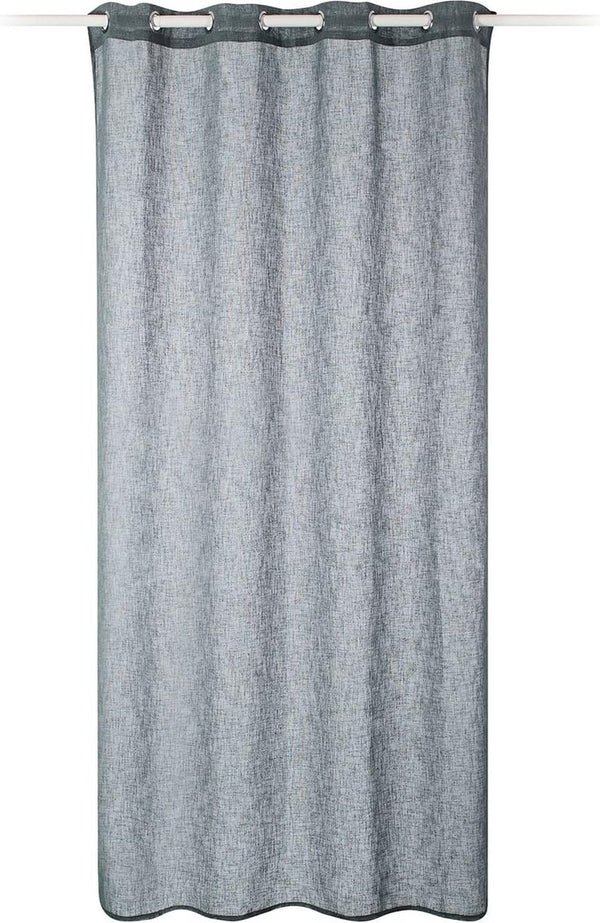 Gordijn halftransparant 140x245cm - gordijn met oogjes bevestiging - gordijn met ogen Dekoschal Linnen optiek - 100% polyester voor woonkamer slaapkamer