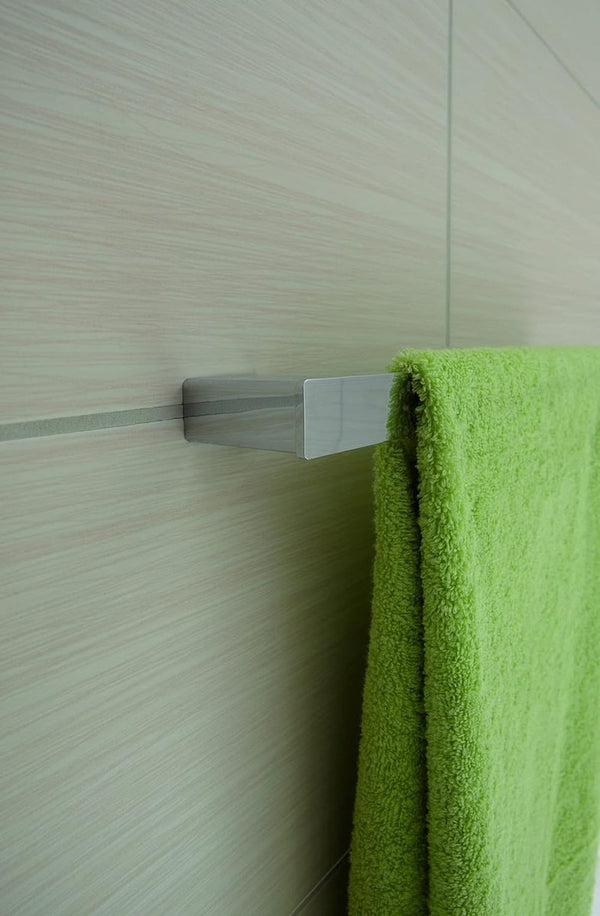 handdoekhouder voor wandmontage, elegante en compacte badhanddoekhouder van aluminium, hoogwaardige handdoekstang voor handdoeken of kleding, chroomkleurig