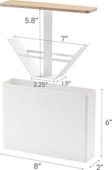3097 maat 04 Accent keukenopslaghoudercontainer | Staal + Hout | Koffiefilterdoos, wit