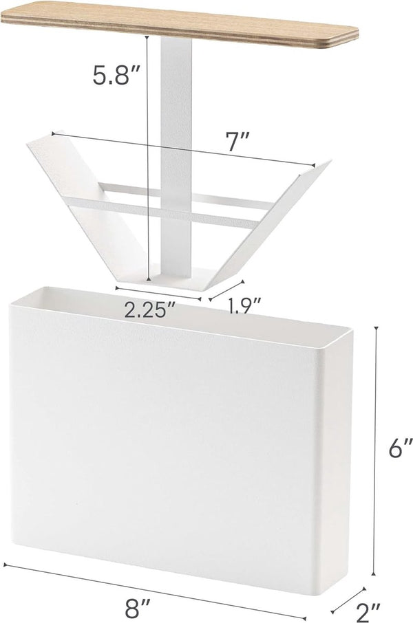 3097 maat 04 Accent keukenopslaghoudercontainer | Staal + Hout | Koffiefilterdoos, wit