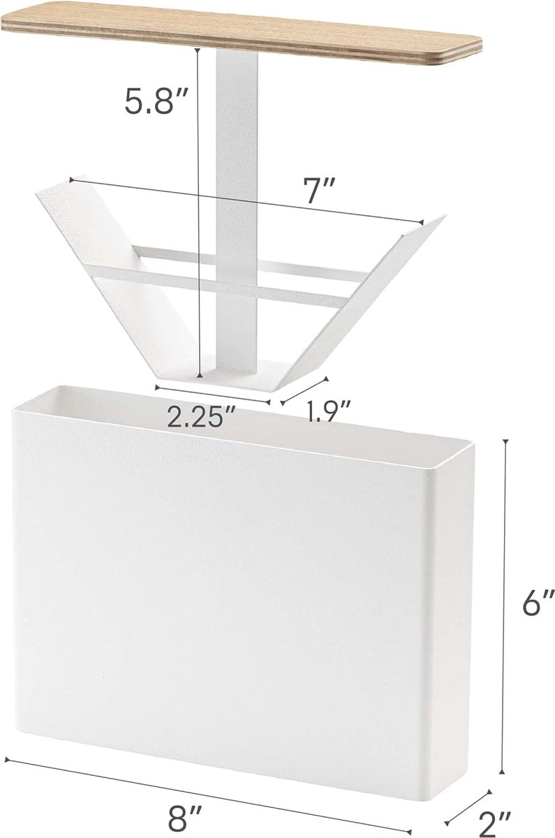 3097 maat 04 Accent keukenopslaghoudercontainer | Staal + Hout | Koffiefilterdoos, wit