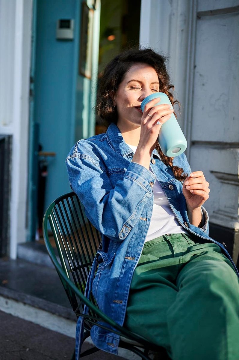 Thermosbeker Ellipse - 6 uur warm & 10 uur koud - thermobeker voor onderweg - geschikt als thee- en koffiekop om mee te nemen - past in alle bekerhouders - 475 ml