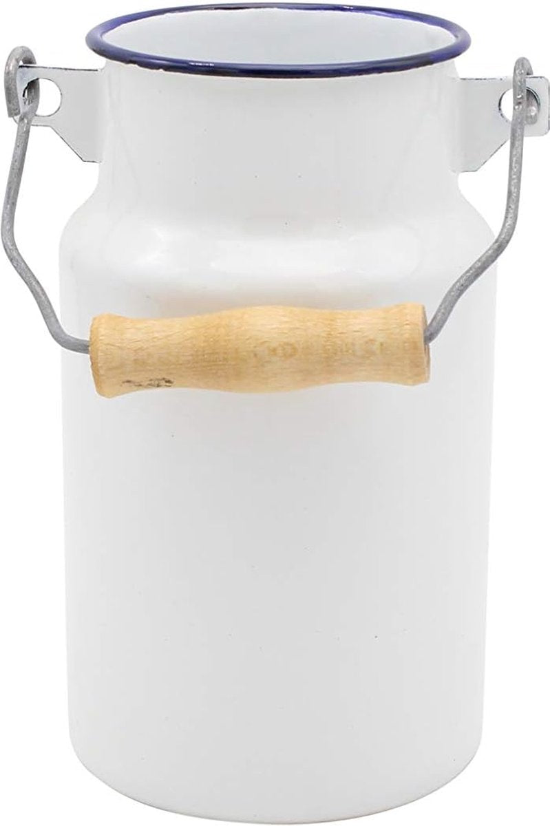 Melkkannetje 'SYLT' van emaille met deksel