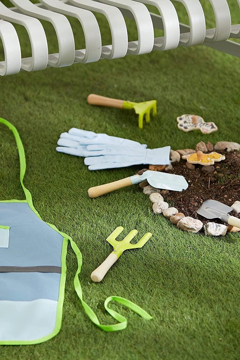 uinschort met tuingereedschap van hout en metaal, incl. tuinhandschoenen, vanaf 3 jaar, 11881, veelkleurig