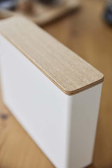 3097 maat 04 Accent keukenopslaghoudercontainer | Staal + Hout | Koffiefilterdoos, wit