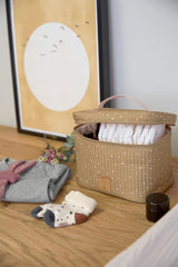 Baby Verkleedtafel Organizer Luier Organizer to Go / Casual Kinderkamer Caddy To Go Dots Curry, Geel