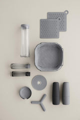 Delara broodmand maat L, vierkant, uitneembare stoffen tas, stijlvol design, 26 x 26 cm, kleur Moonbeam