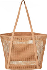 Strandtas voor dames, extra grote strandtassen, zwembadtas, strandschoudertas, voor strand, winkelen, vakantie en reizen, Ritssluiting aan de bovenkant, tote