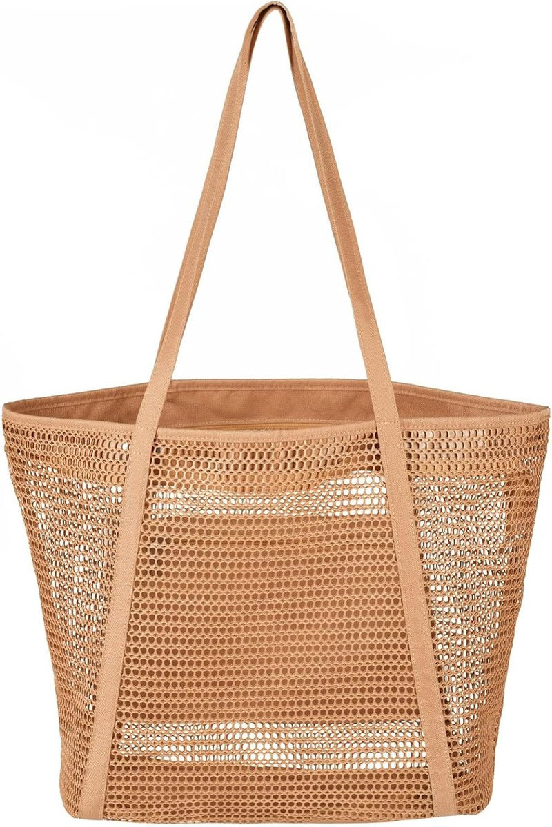 Strandtas voor dames, extra grote strandtassen, zwembadtas, strandschoudertas, voor strand, winkelen, vakantie en reizen, Ritssluiting aan de bovenkant, tote