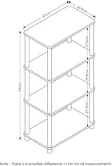 Multifunctionele plank met 4 niveaus, hout, Frans eiken grijs/zwart, 27 x 46,9 x 92,89 cm