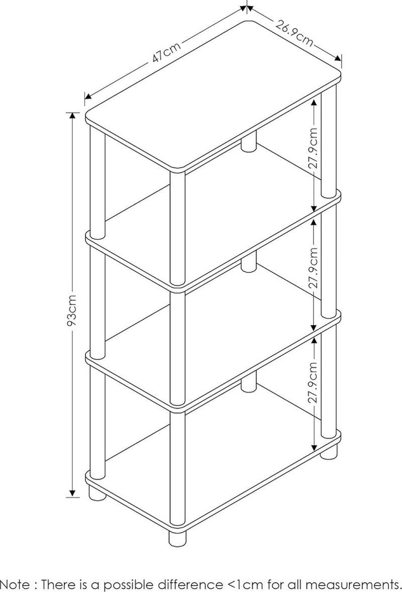 Multifunctionele plank met 4 niveaus, hout, Frans eiken grijs/zwart, 27 x 46,9 x 92,89 cm