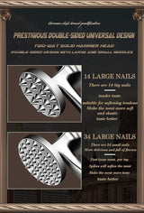 Vleesklopper, roestvrij staal, incl. roestvrijstalen vleeshamer, extreem robuust, vleeshamer voor rundersteak, varkensvlees, kip, vis, zacht maken en stampen