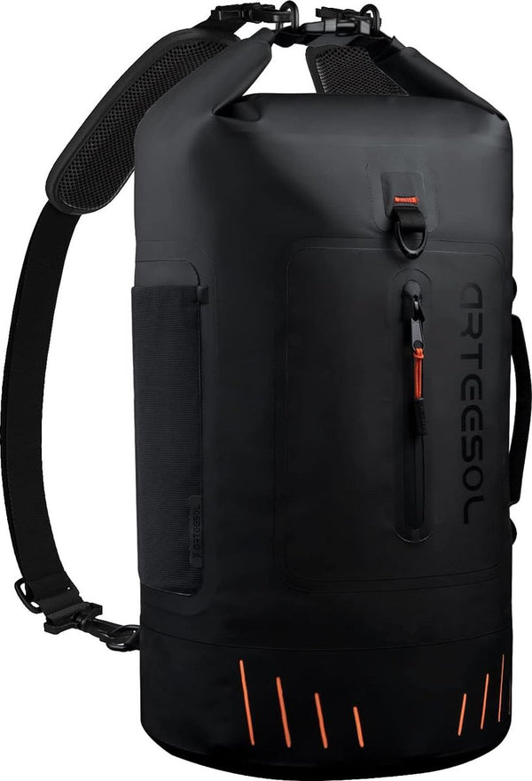 Blackace arteesol Waterdichte rugzak, droogzak, 20 l, 30 l, 40 l, 45 l, waterdichte rugzak, plunjezak, waterdicht, voor kajak, kano, camping, trekking, wandelen, zeilen of andere watersporten, zwart,