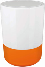 Design cosmetica-emmer Moji bad pedaalemmer met kanteldeksel 5 liter met siliconen bodem wit/oranje
