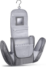 Grote premium toilettas om op te hangen, met spiegel, zeer ruime toilettas, geschikt als geschenk of op vakantie