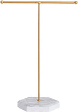 Sieradenstandaard, halskettinghouder, T-stang, geplateerde metalen tafelsieradenorganizer voor het ophangen van sieraden B