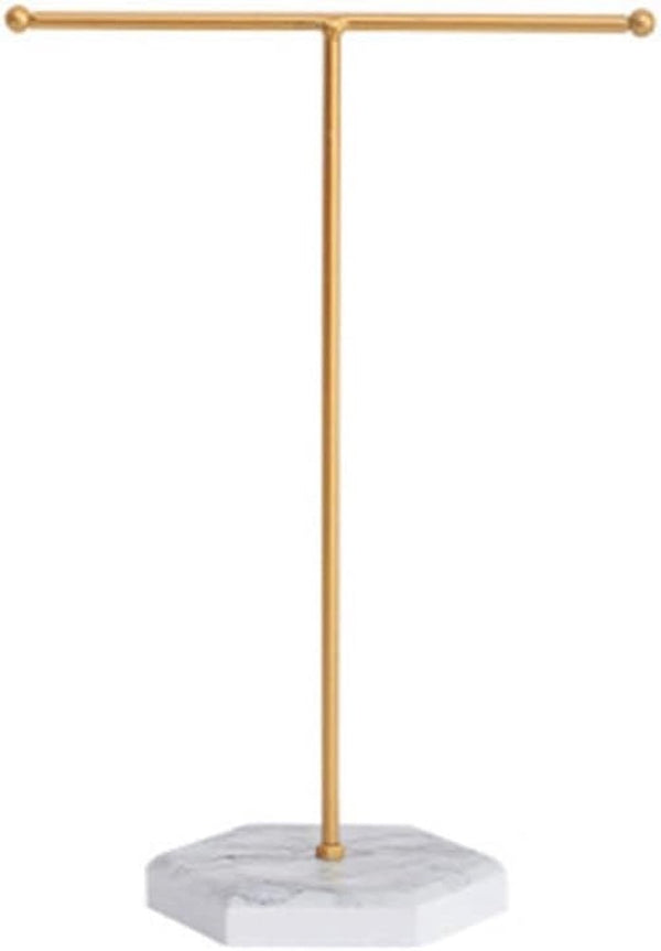 Sieradenstandaard, halskettinghouder, T-stang, geplateerde metalen tafelsieradenorganizer voor het ophangen van sieraden B