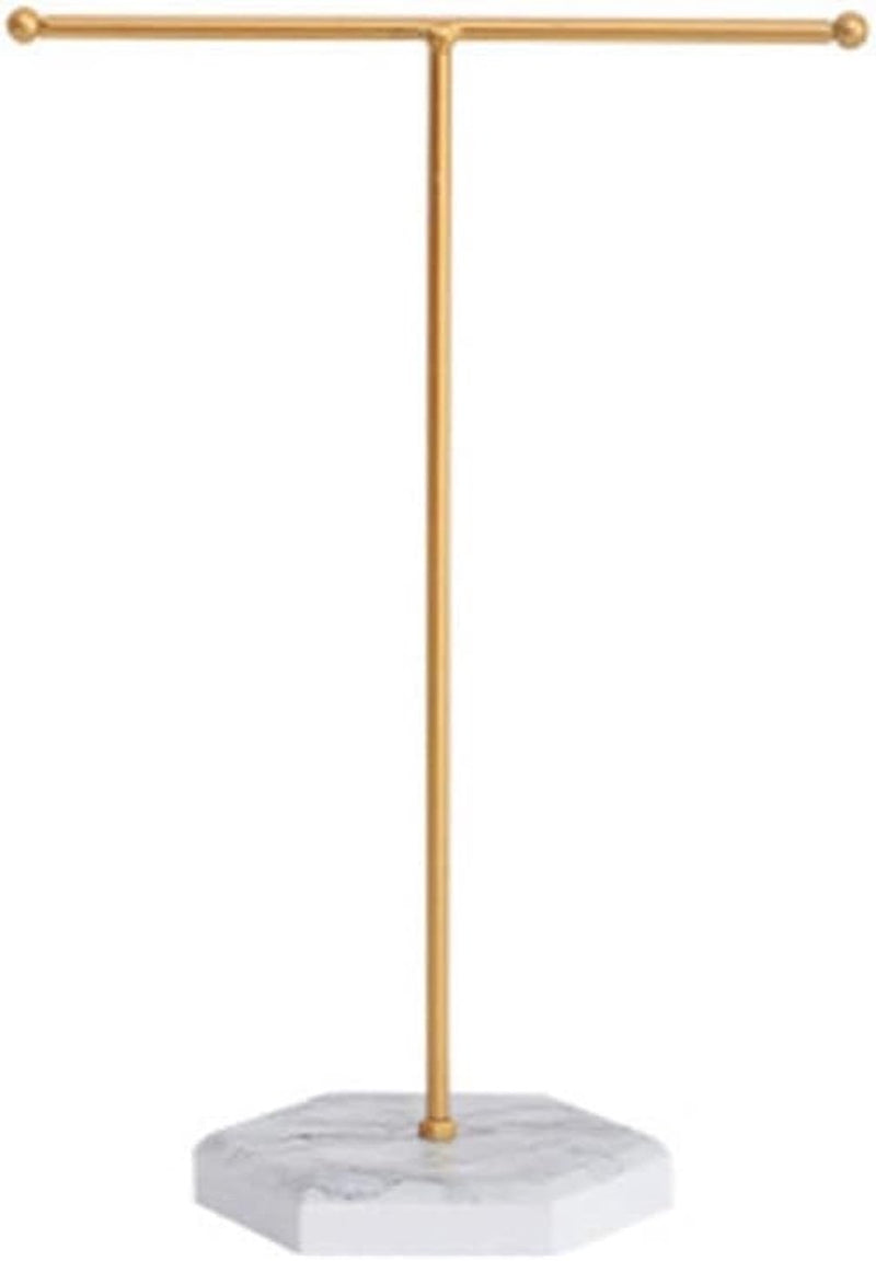 Sieradenstandaard, halskettinghouder, T-stang, geplateerde metalen tafelsieradenorganizer voor het ophangen van sieraden B