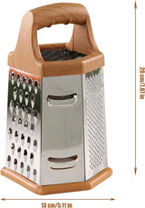 Vierkante rasp groenteschaaf roestvrij staal 6 raspvlakken multi-rasp keukenrasp voor fijn/grof raspen en snijden