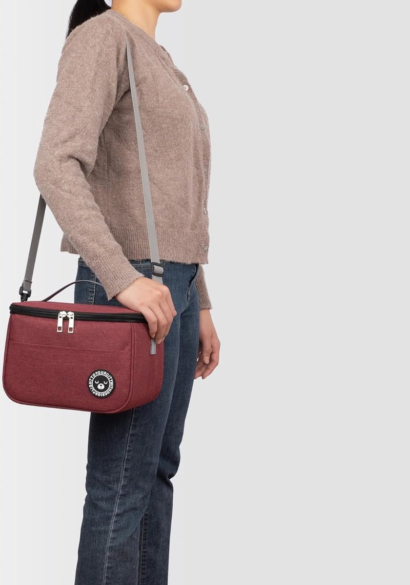 Koeltas 6,4 L, verdikte lunchtas Geïsoleerde koeltas Kleine lunchtas Lunchtas Koeltas Lunchbox Tas Draagbare lunchtas Werk Student Kantoor Picknick (Rood - 6,4 L)