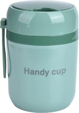 Geïsoleerde soepcontainer voor kinderen, 17 oz, voedselthermos-lunchbox met opvouwbare lepel, roestvrijstalen vacuümlunchbox met brede opening, voor warm/koude gerechten, reizen, groen