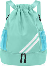 Modieuze sportrugzakken, gymtas, grote capaciteit trekkoord, sporttas, gymtas, waterdichte sporttas, gymtas met waterflessen, netvakken, voor volwassenen en jongeren