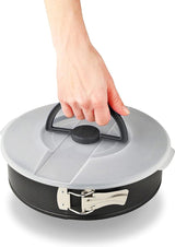 Bakvorm met antiaanbaklaag - ronde taartvorm - springvorm met transportkap - koolstofstaal - 26 cm - zwart