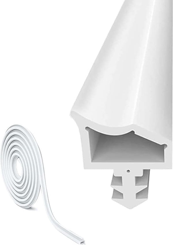 Roomdeurafdichting, deurafdichting, wit, 10 m, deurafdichting, tegen tocht, deurrubber, 4 mm groefbreedte 7 mm groefdiepte 12 mm vouwhoogte