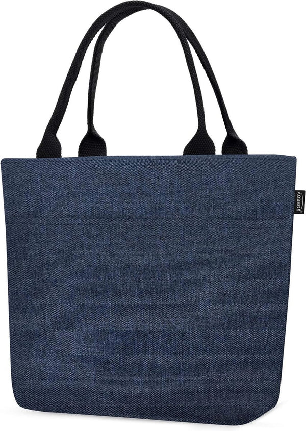 Koeltas Kleine lichtgewicht lunchtas Geïsoleerde tas voor werk School Opvouwbare waterdichte ritssluiting Blauw