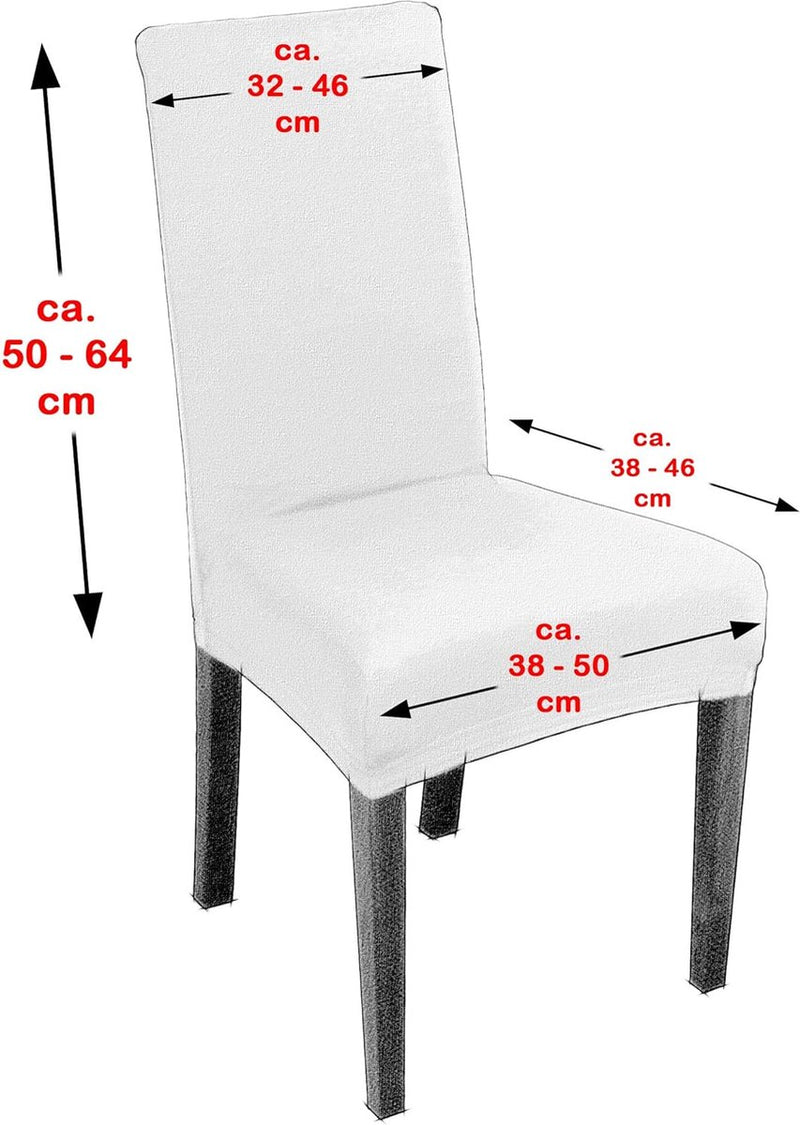 Set van 2 jersey stoelhoezen (kleur naar keuze) Elastisch Effen stretchkatoen bi-elastisch