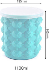 IJsemmer, ijsblokjesvormen, ijsemmer met deksel, 2-in-1 ruimtebesparende ijsemmer, Cube Maker voor whiskey, cocktail en elke barbecue, ijsblokjeshouder