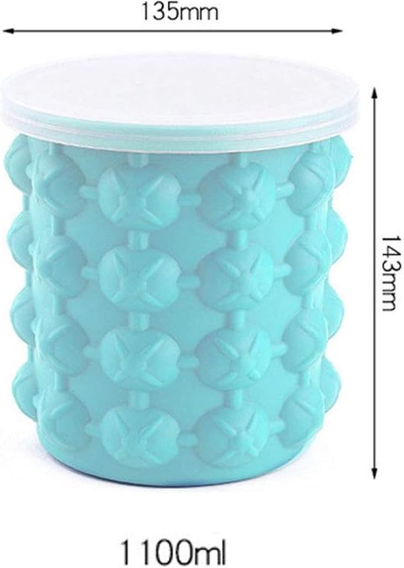 IJsemmer, ijsblokjesvormen, ijsemmer met deksel, 2-in-1 ruimtebesparende ijsemmer, Cube Maker voor whiskey, cocktail en elke barbecue, ijsblokjeshouder